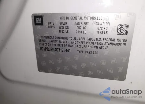 2016 Chevrolet Cruze Limited Ls Auto из США, поврежденный, VIN 1G1PC5SG4G7175441